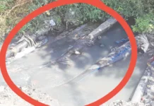 ಕೊಳಚೆ ನೀರಿನೊಳಗೆ ಕುಡಿಯುವ ನೀರು ಪೈಪ್