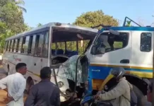 ಬಸ್- ಟ್ಯಾಂಕರ್ ಡಿಕ್ಕಿ: ಹಲವರಿಗೆ ಗಾಯ