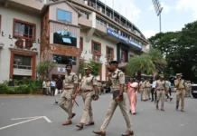 ಚಿನ್ನಸ್ವಾಮಿ ಕ್ರೀಡಾಂಗಣದ ಸುತ್ತ ಪೋಲಿಸ್ ಸರ್ಪಗಾವಲು