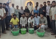 ಪ್ರಾಣಿ ಪಕ್ಷಿಗಳಿಗಾಗಿ ಕಾಳು ನೀರಿನ ಬಟ್ಟಲು ಮತ್ತು ತೊಟ್ಟಿಗಳ ವಿತರಣೆ.