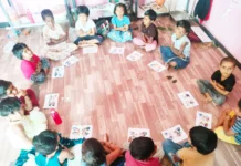 ಸೋನಾಳ; ಅಂಗನವಾಡಿ ಕೇಂದ್ರ3ರಲ್ಲಿ ಚಿಟ್ಟೆ ಚಿತ್ರಬಿಡಿಸುವಿಕೆ-ಅನ್ನಪ್ರಾಶನ ಕಾರ್ಯ