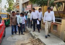 ಪಶ್ಚಿಮ ಪಾಲಿಕೆ ಆಯುಕ್ತರಿಂದ ಕಾಮಗಾರಿಗಳ ಪರಿಶೀಲನೆ