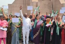 ಮಹಿಳಾ ಮೀಸಲಾತಿ ವಿರೋಧಿಸಿದ ಕಾಂಗ್ರೆಸ್ ವಿರುದ್ದ ಜೆಡಿಎಸ್ ಪ್ರತಿಭಟನೆ