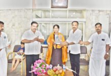 ಎಸ್.ಎಸ್.ಎಲ್.ಸಿ. ಪರೀಕ್ಷೆಯಲ್ಲಿ ಶೇ.೧೦೦ ಅಂಕ: ರಾಜ್ಯಕ್ಕೆ ಪ್ರಥಮ ಸ್ಥಾನ ಪಡೆದ ಜಿ. ಮಾಧುರ್ಯಗೆ ಸನ್ಮಾನ