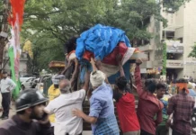 ಫುಟ್ಪಾತ್ ಒತ್ತುವರಿ ತೆರವು ಕಾರ್ಯ ಬಿರುಸು