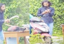 ಕೋಟ: ರಾಷ್ಟ್ರೀಯ ಹೆದ್ದಾರಿಯಲ್ಲಿ ಟೇಬಲ್,ಟಿವಿ, ಸೌಂಡ್, ಸಿಸ್ಟಮ್-ಯುವಕನ ವಿಚಿತ್ರ ವರ್ತನೆ