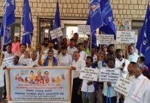 ಸಚಿವ ಜಾರಕಿಹೊಳಿ ನಿವಾಸದ ಮೇಲೆ ಇ.ಡಿ ದಾಳಿ ಖಂಡಿಸಿ-ವಿವಿಧ ಸಂಘಟನೆಗಳಿಂದ ಪ್ರತಿಭಟನೆ