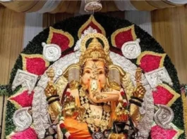 ಗಣಪತಿಗೆ ೬೬ ಕೆಜಿ ಚಿನ್ನ ೩೩೩ ಕೆಜಿ ಬೆಳ್ಳಿ ಅಲಂಕಾರ