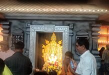 ಧರ್ಮಸ್ಥಳ ಶ್ರೀ ಮಂಜುನಾಥ ದೇಗುಲ ಮಾದರಿಯಲ್ಲಿ ಗಣೇಶೋತ್ಸವ