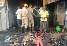 ಶಾರ್ಟ್ ಸಕ್ರ್ಯೂಟ್ ನಿಂದ ಮನೆ ಗೋಡನ್ ಸೇರಿದಂತೆ ಪಾತ್ರೆ ಅಂಗಡಿ ಬಸ್ಮ