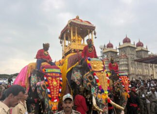 ಅಂಬಾರಿ ಹೊತ್ತು ಸಾಗಿದ ಕ್ಯಾಪ್ಟನ್ ಪ್ರಶಾಂತ: ಜಂಬೂಸವಾರಿ ನೋಡಿ ಕಣ್ತುಂಬಿಕೊಂಡ ಜನರು