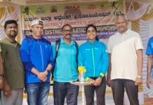 ರಾಷ್ಟ್ರೀಯ ಅಂತರ-ಜಿಲ್ಲಾ ಜೂನಿಯರ್ ಅಥ್ಲೆಟಿಕ್ ಕ್ರೀಡಾ ಕೂಟಕ್ಕೆ ಆಯ್ಕೆ
